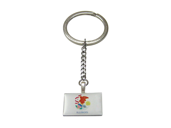 Illinois State Flag Pendant Keychain