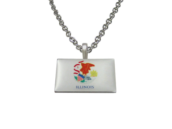 Illinois State Flag Pendant Necklace
