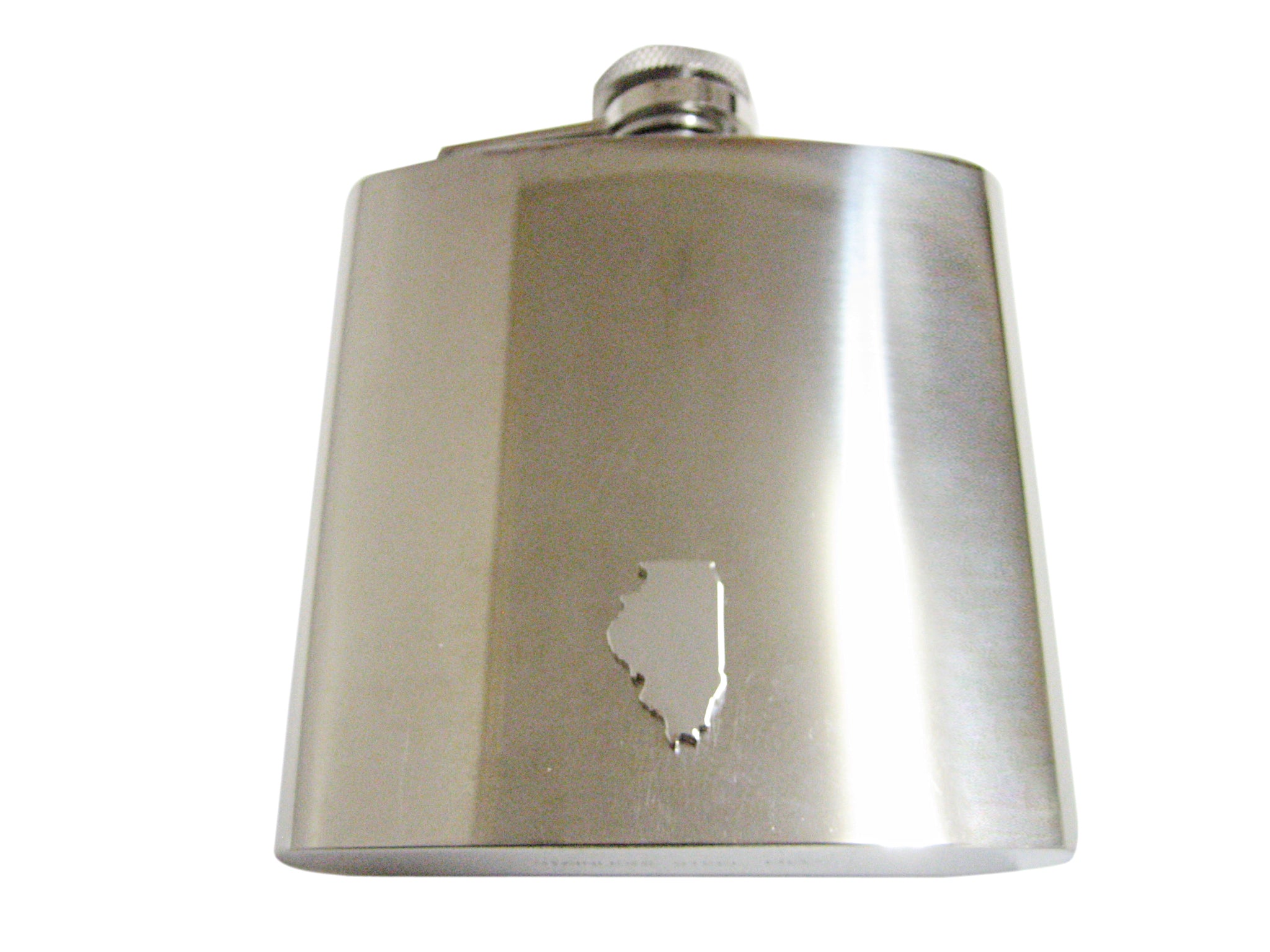 Illinois State Map Shape 6oz Flask