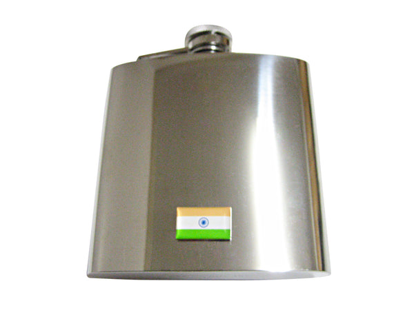 India Flag Pendant 6 Oz. Stainless Steel Flask