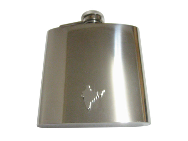 India Map Shape Pendant 6 Oz. Stainless Steel Flask