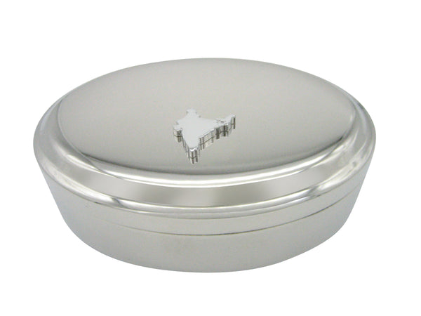 India Map Shape Pendant Oval Trinket Jewelry Box