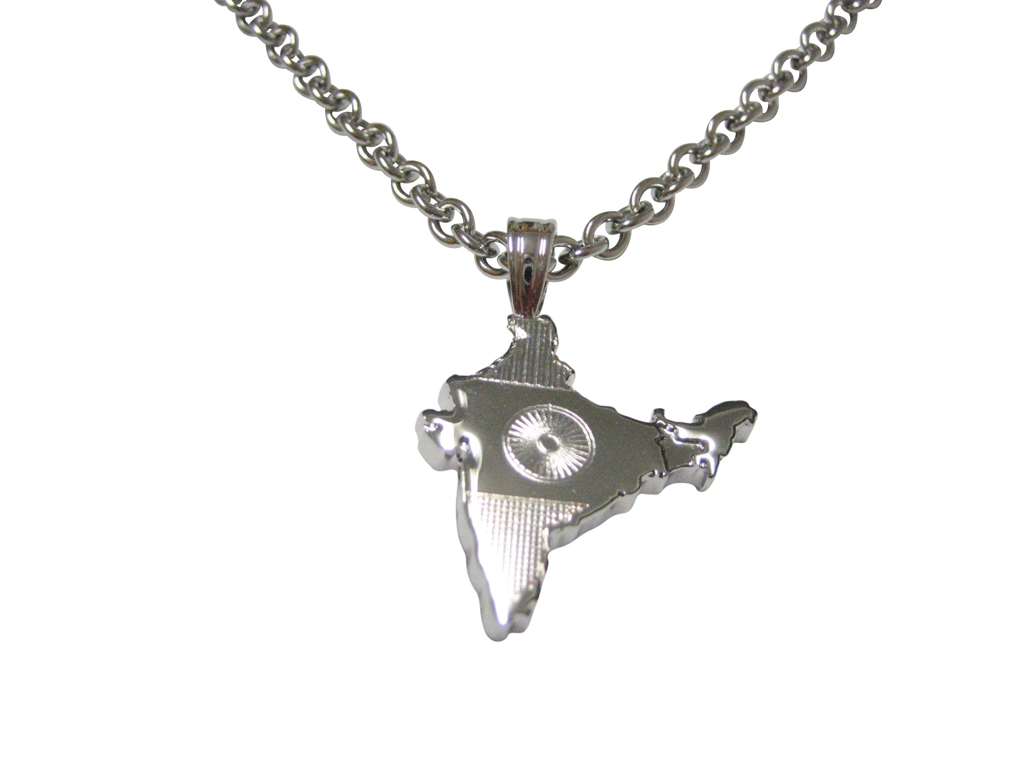 India Map Shape and Flag Design Pendant Necklace