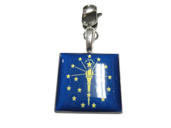 Indiana State Flag Pendant Zipper Pull Charm