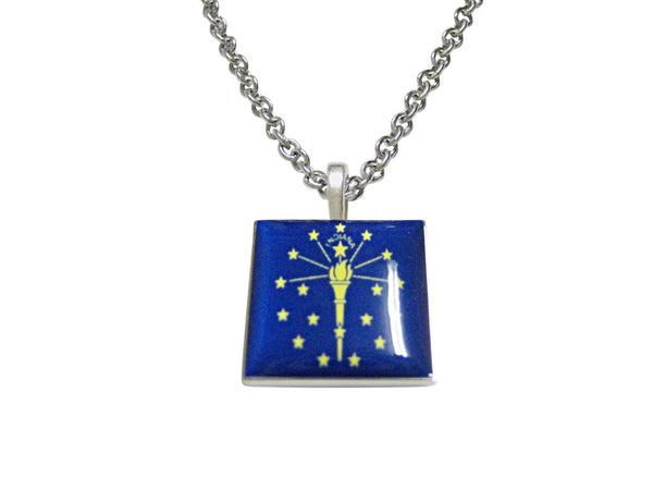 Indiana State Flag Pendant Necklace