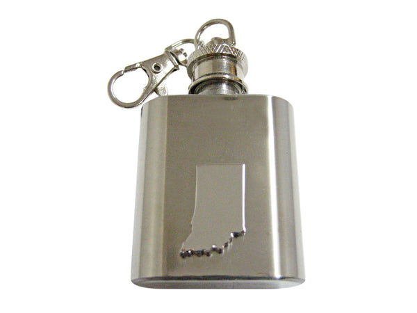 Indiana State Map Shape 1oz Keychain Flask