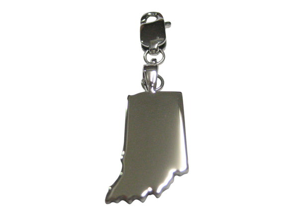 Indiana State Map Shape Pendant Zipper Pull Charm