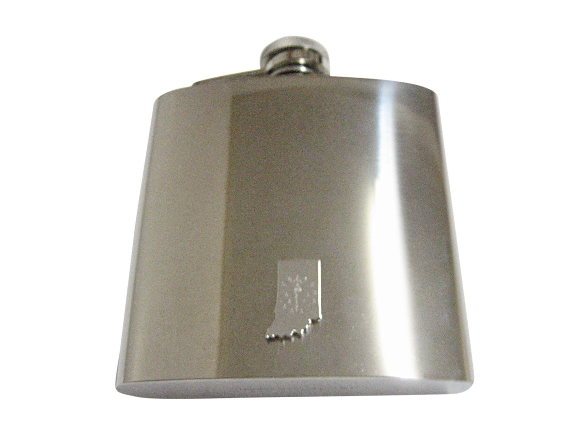 Indiana State Map Shape and Flag Design 6oz Flask