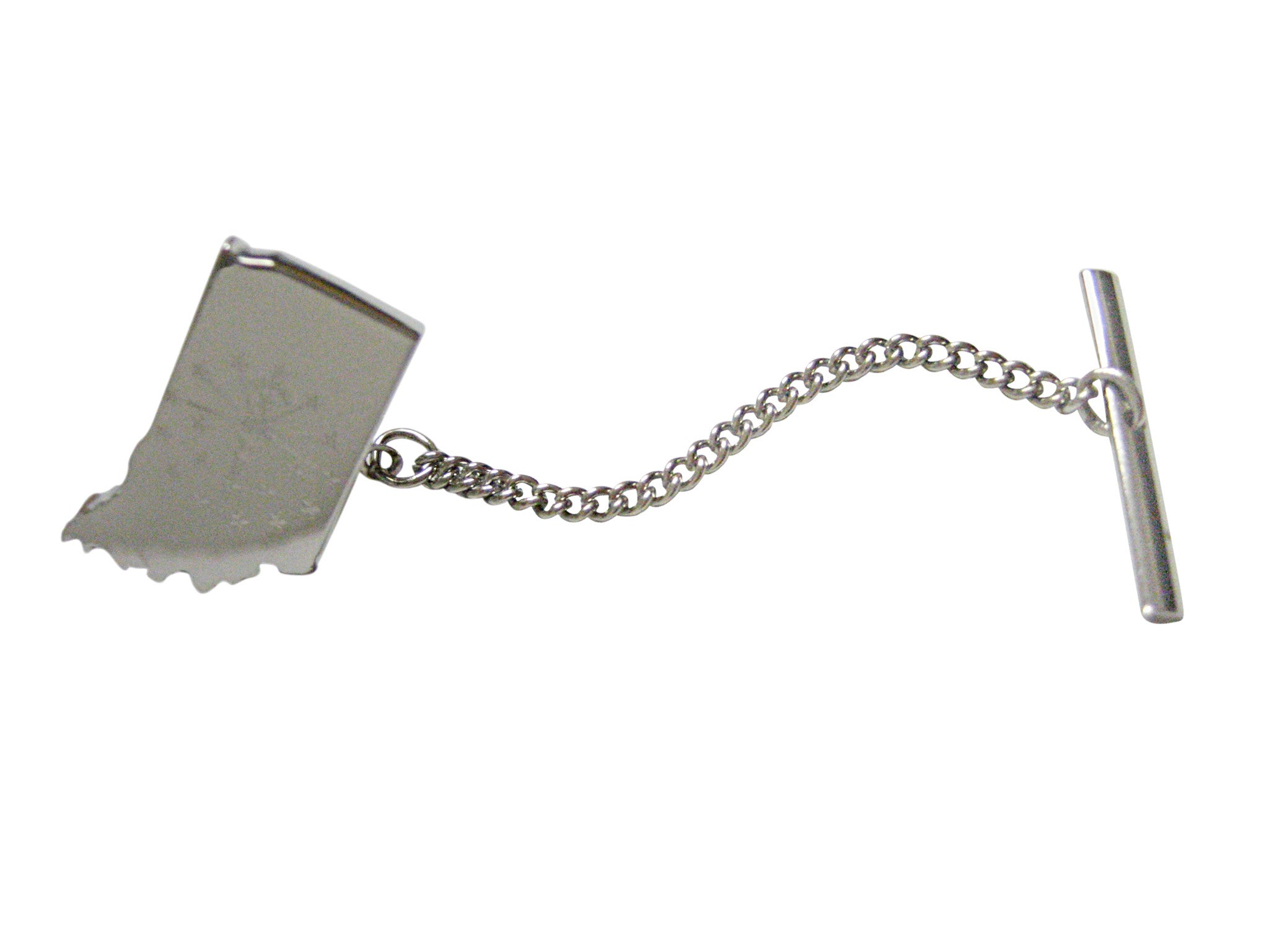 Indiana State Map Shape and Flag Design Tie Tack