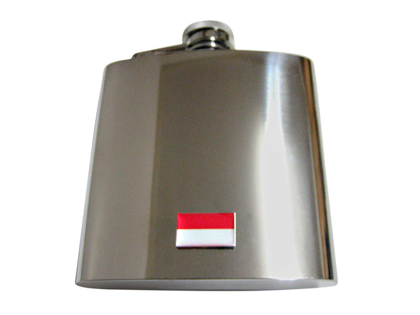 Indonesia Flag Pendant 6 Oz. Stainless Steel Flask
