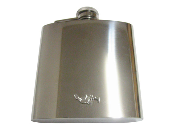 Indonesia Map Shape Pendant 6 Oz. Stainless Steel Flask