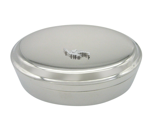 Indonesia Map Shape Pendant Oval Trinket Jewelry Box