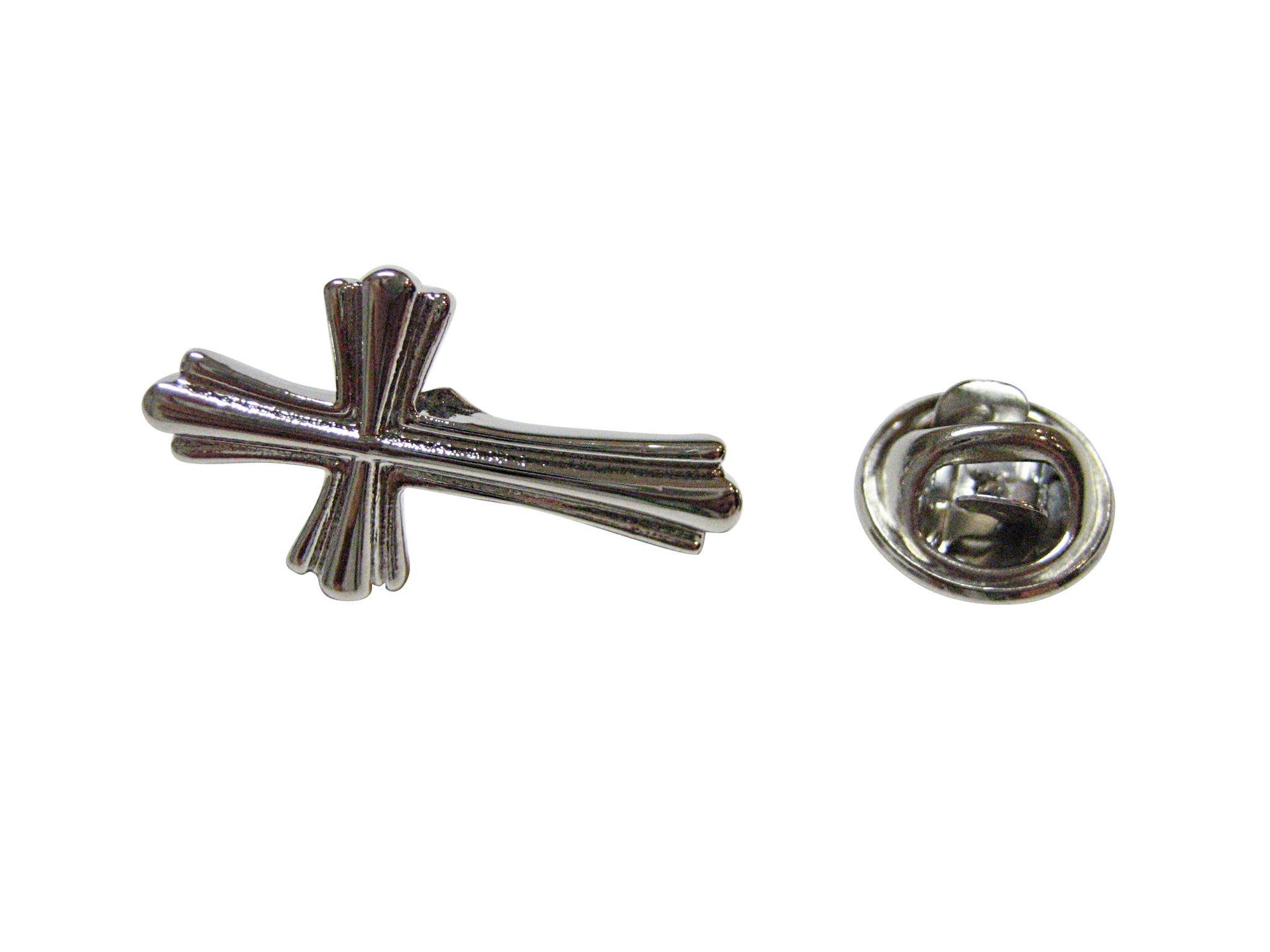 Intricately Detailed Cross Lapel Pin