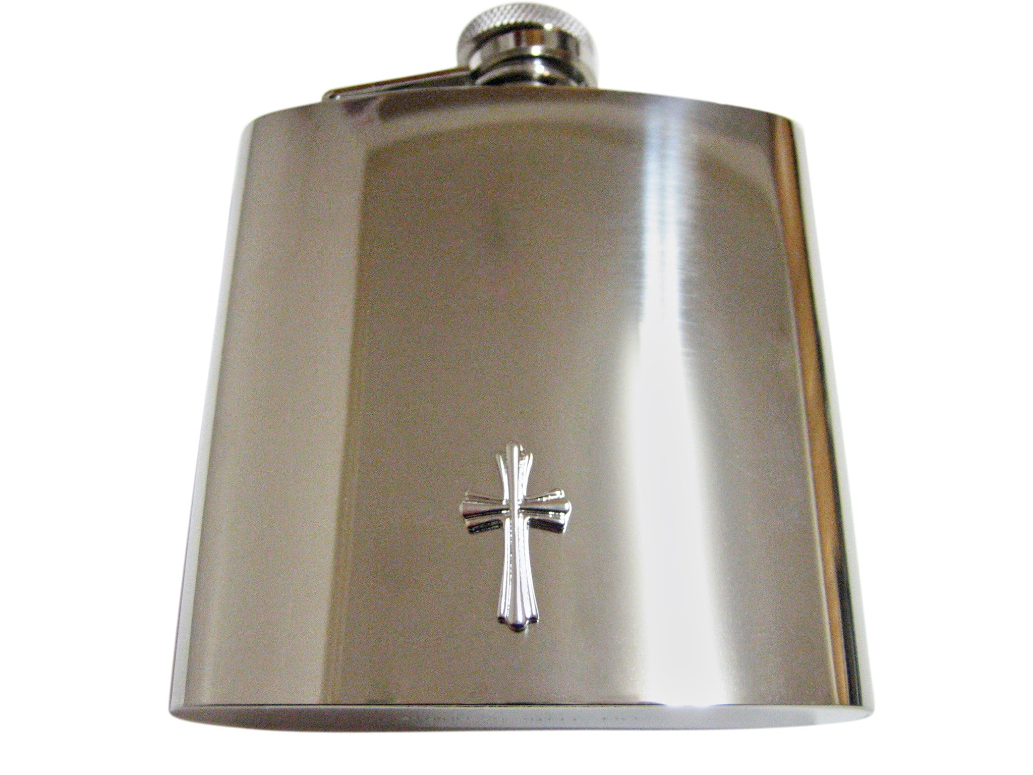 Intricately Detailed Cross 6 Oz. Stainless Steel Flask
