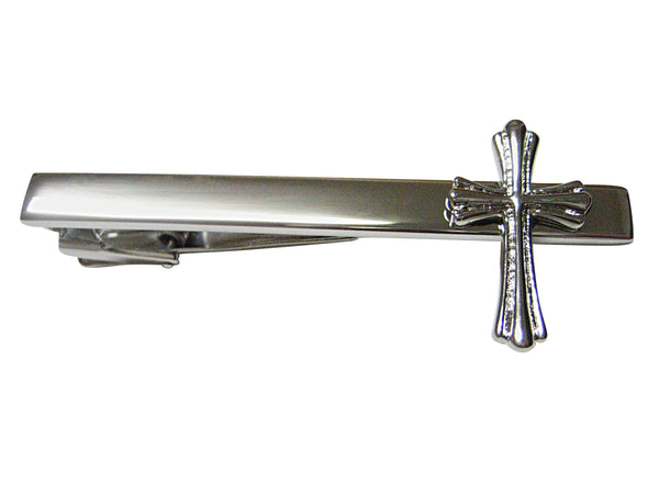 Intricately Detailed Religious Cross Square Tie Clip