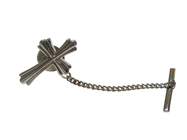 Intricately Detailed Religious Cross Tie Tack