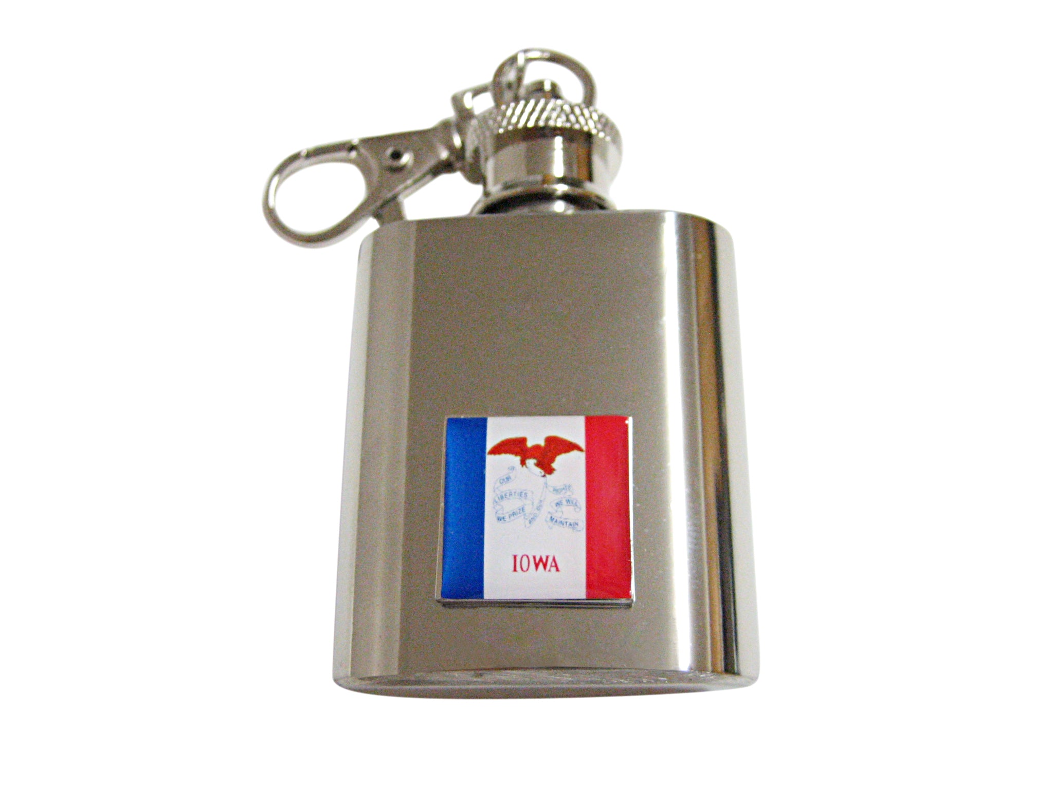 Iowa State Flag Pendant Keychain Flask