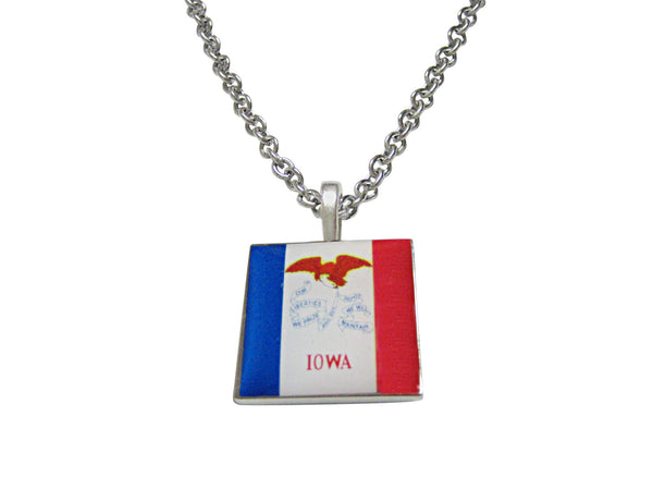 Iowa State Flag Pendant Necklace