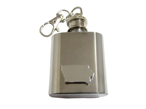 Iowa State Map Shape 1oz Keychain Flask