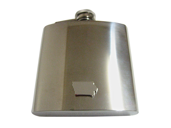 Iowa State Map Shape 6 Oz. Stainless Steel Flask