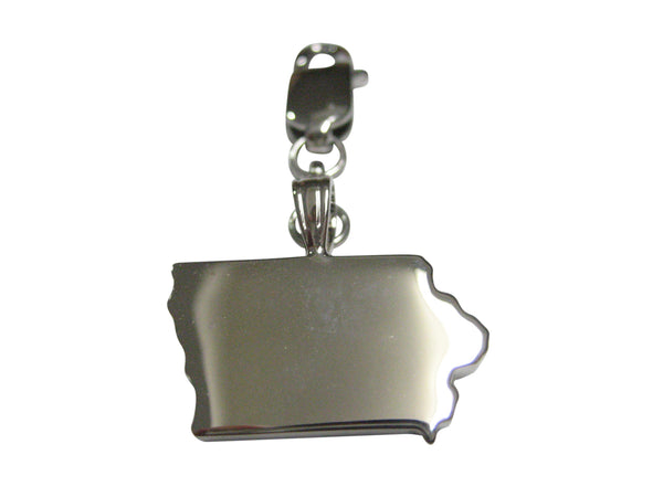 Iowa State Map Shape Pendant Zipper Pull Charm