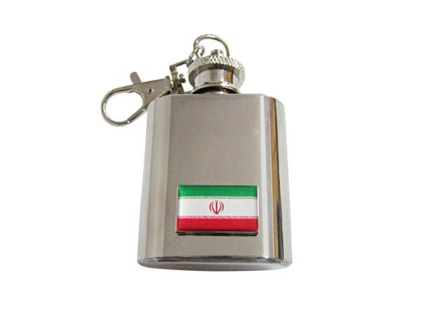 Iran Flag Pendant 1 Oz. Stainless Steel Key Chain Flask