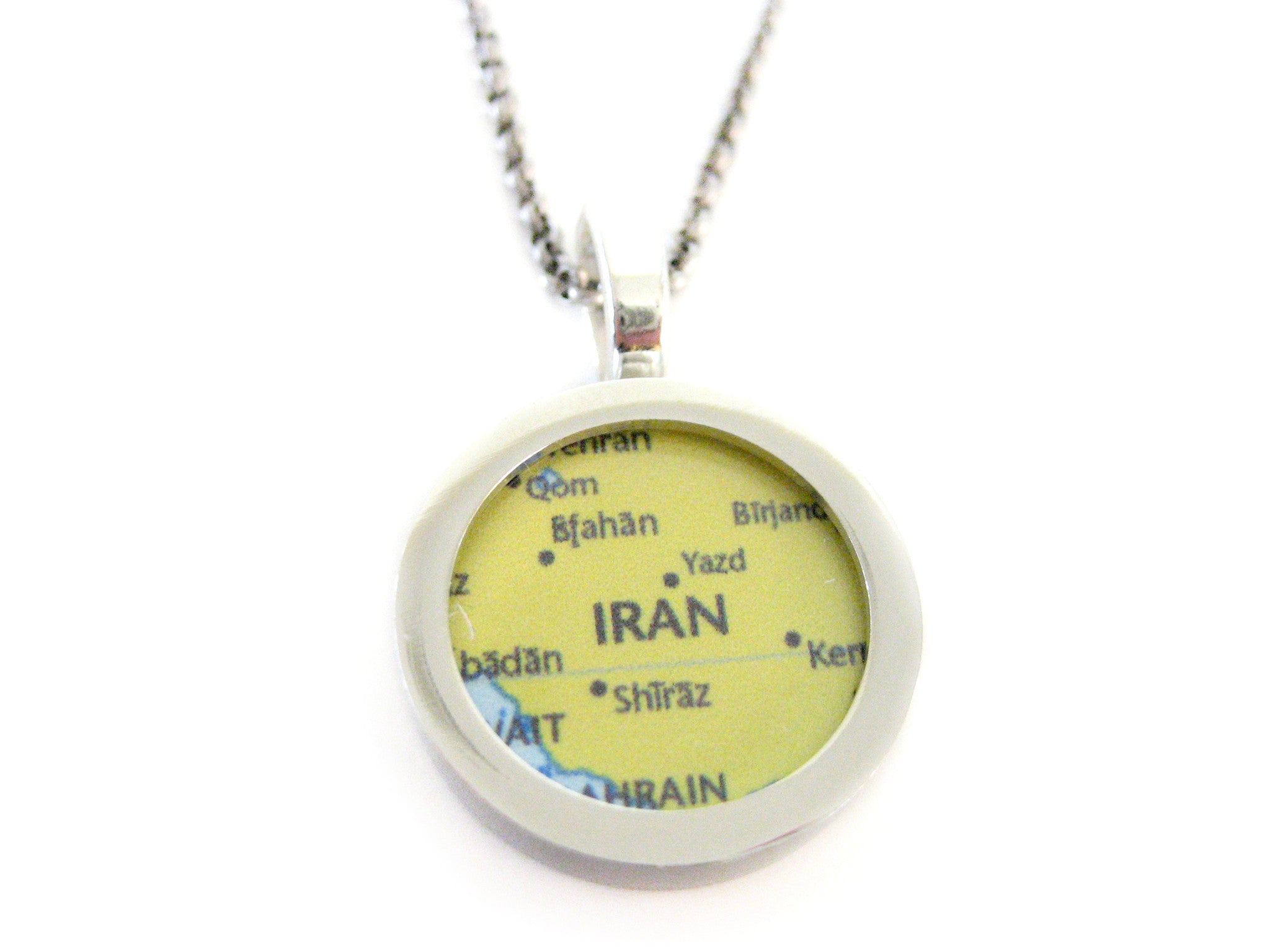 Iran Map Pendant Necklace