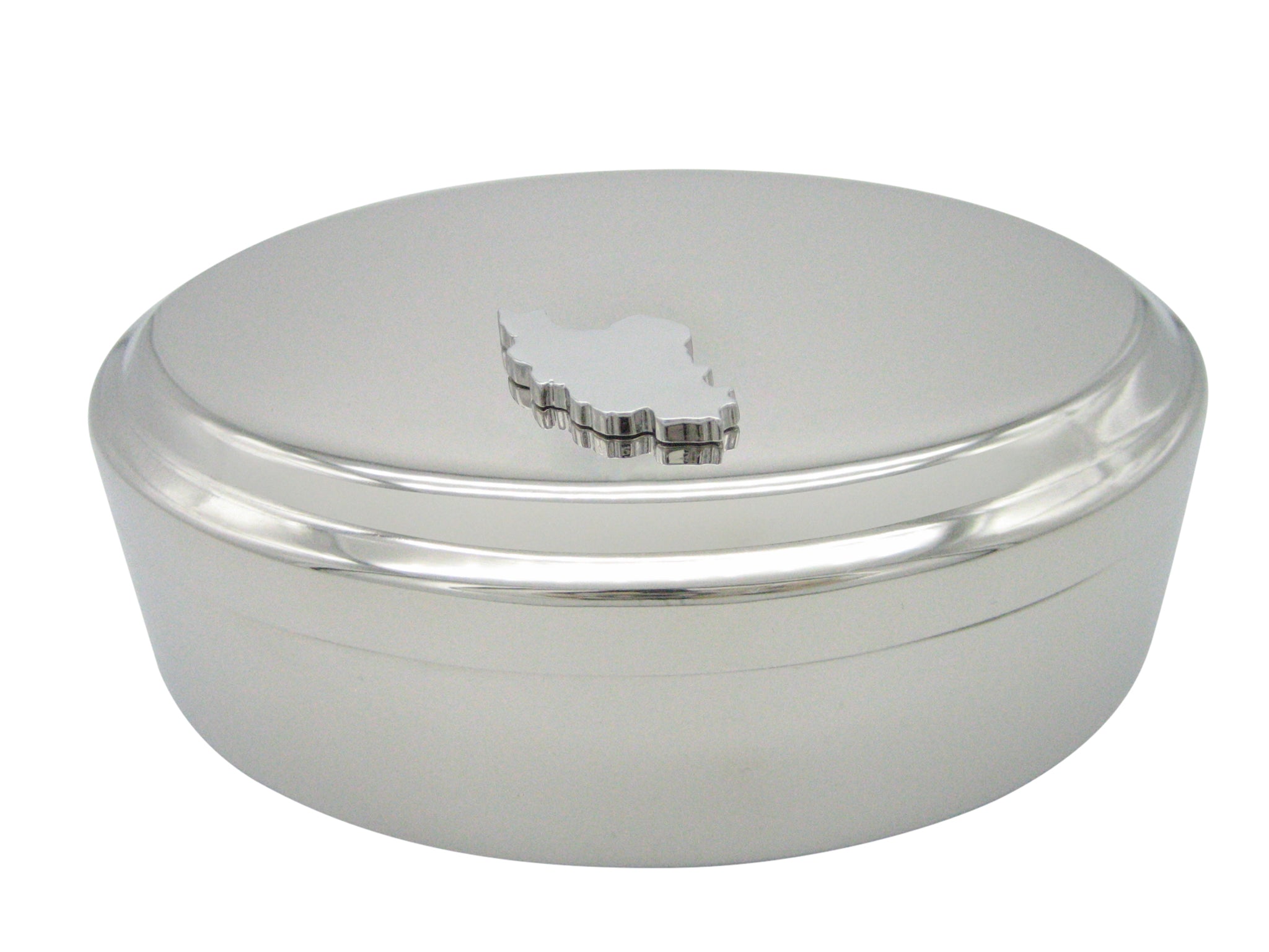 Iran Map Shape Pendant Oval Trinket Jewelry Box