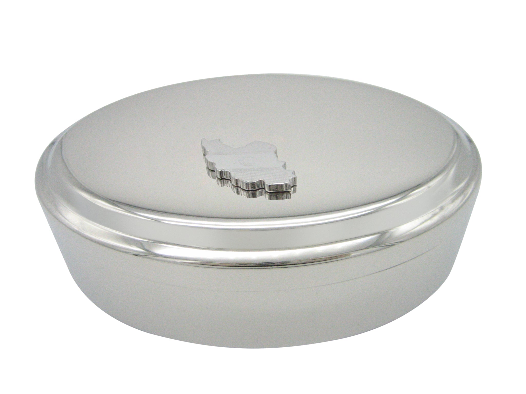 Iran Map Shape and Flag Design Pendant Oval Trinket Jewelry Box