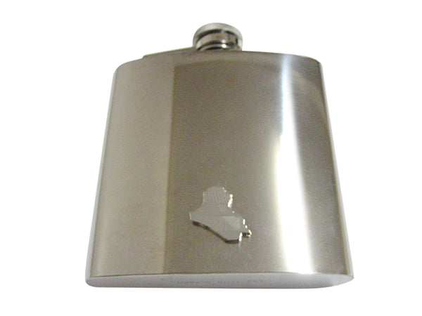 Iraq Map Shape and Flag Design 6 Oz. Stainless Steel Flask