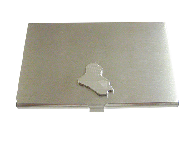 Iraq Map Shape and Flag Design Business Card Holder