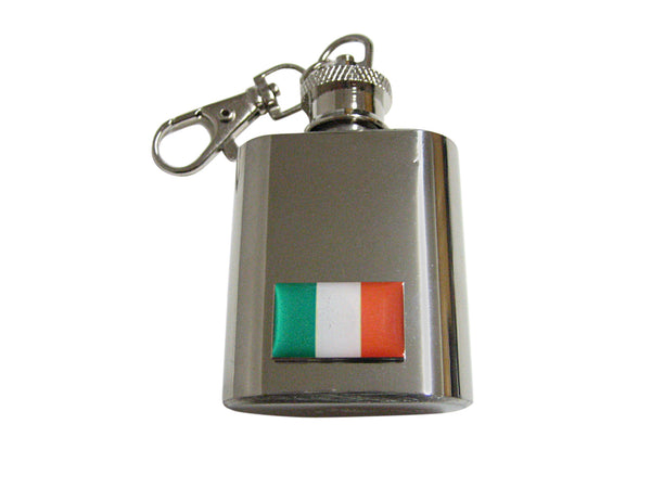 Ireland Flag Pendant 1 Oz. Stainless Steel Key Chain Flask
