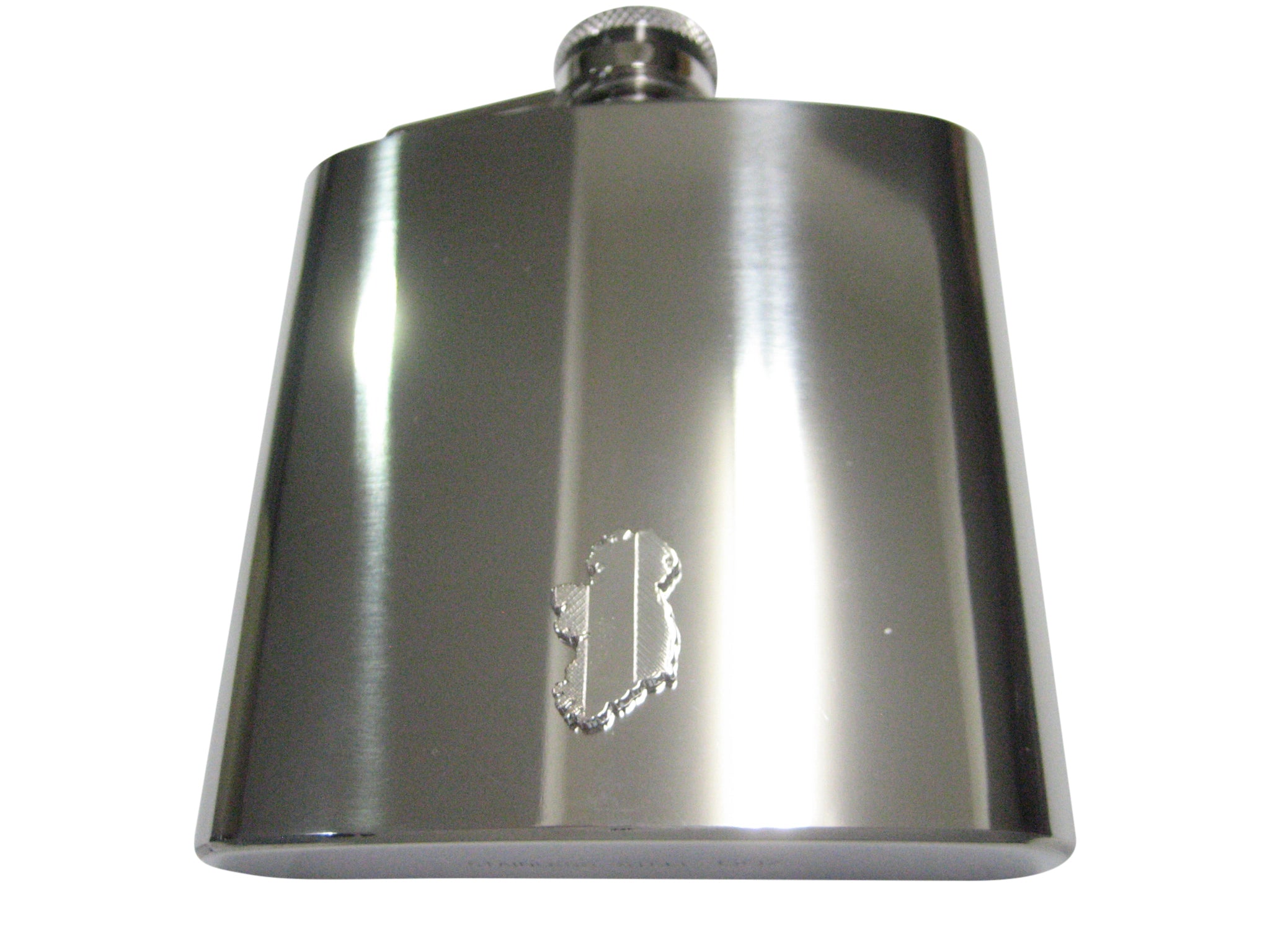 Ireland Map Shape and Flag Design 6oz Flask