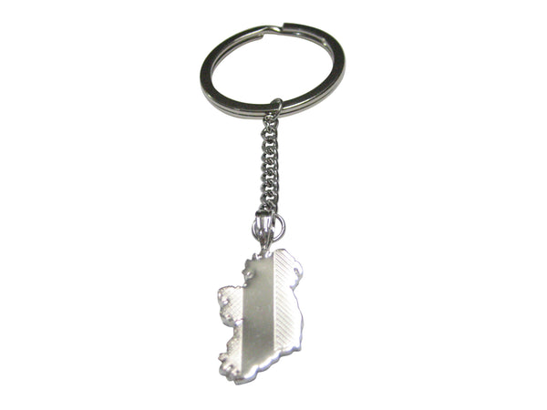 Ireland Map Shape and Flag Design Pendant Keychain