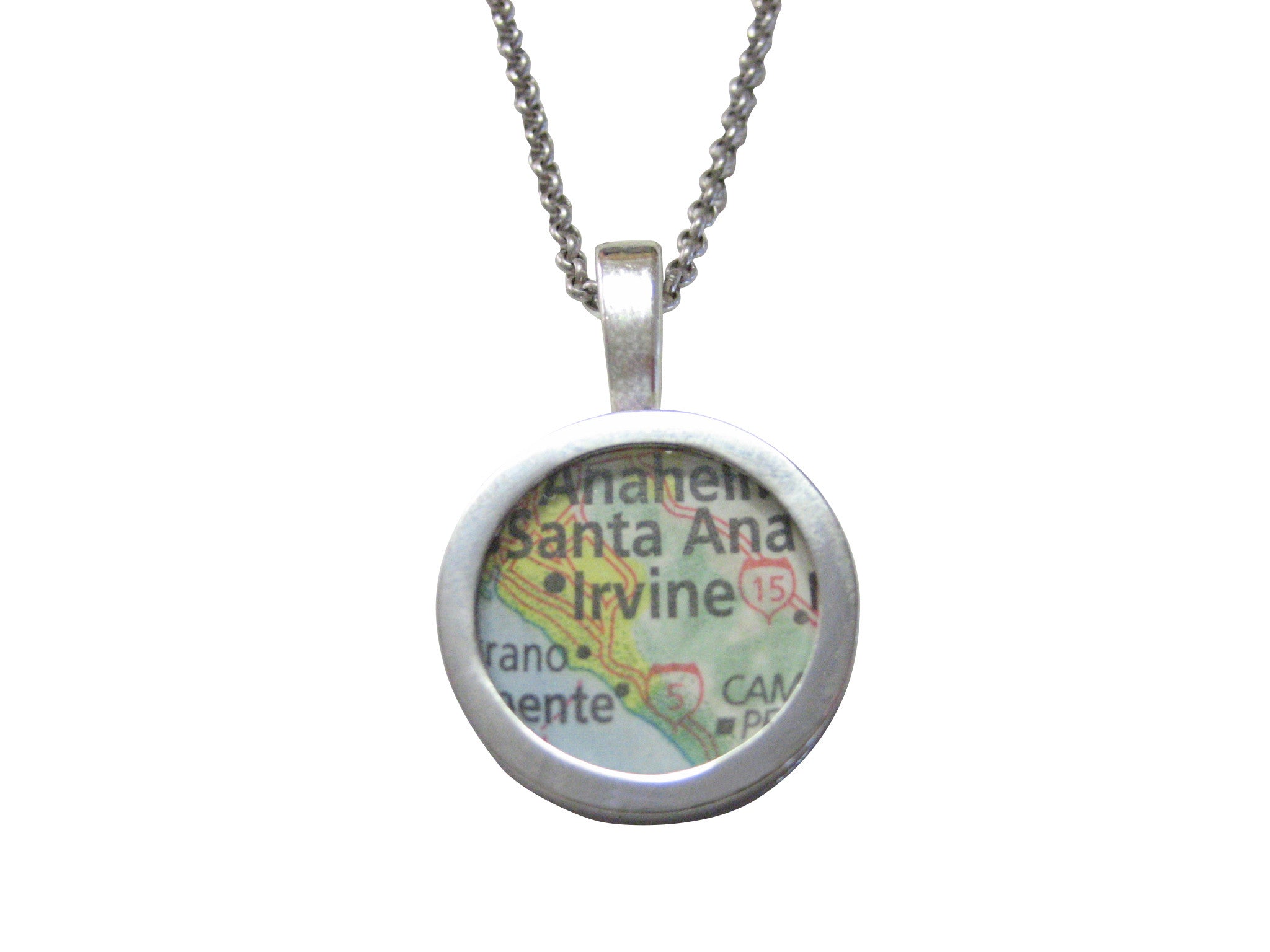 Irvine California Map Pendant Necklace