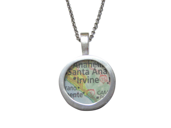 Irvine California Map Pendant Necklace