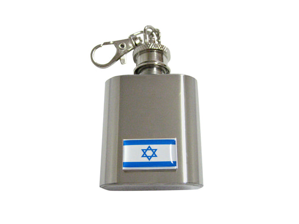 Israel Flag 1 Oz. Stainless Steel Key Chain Flask