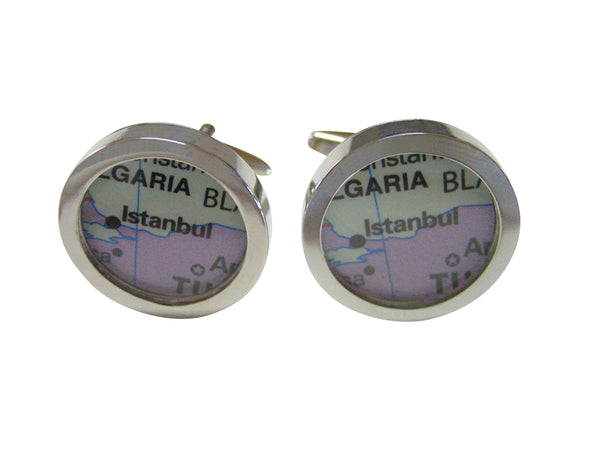 Istanbul Turkey Map Cufflinks