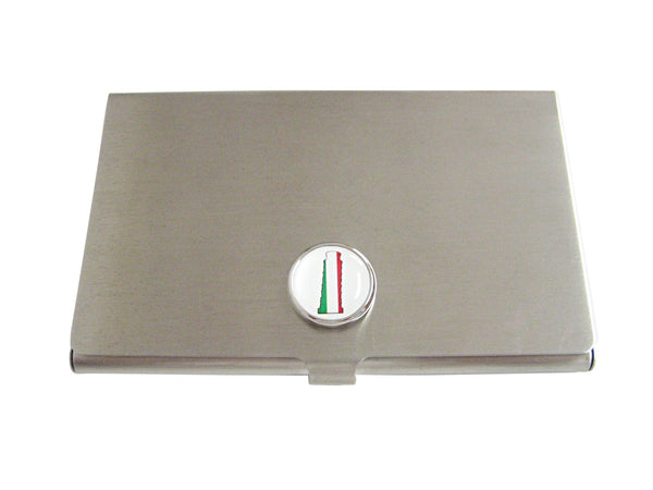 Italy Flag Leaning Tower of Pisa Business Card Holder