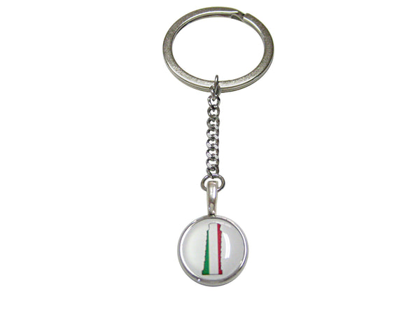 Italy Flag Leaning Tower of Pisa Pendant Keychain