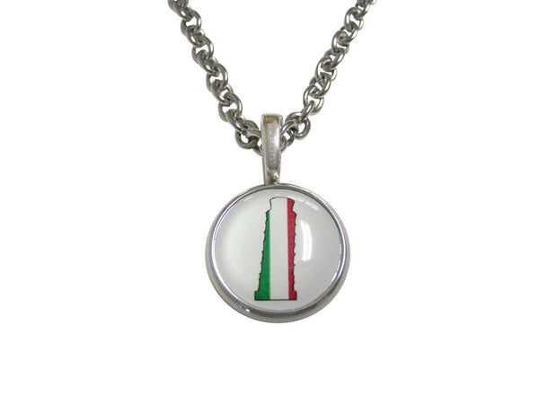 Italy Flag Leaning Tower of Pisa Pendant Necklace