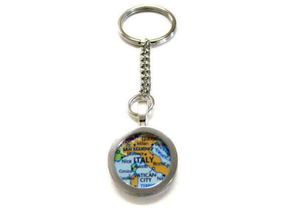 Italy Map Pendant Keychain