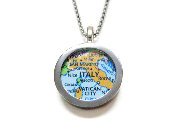 Italy Map Pendant Necklace