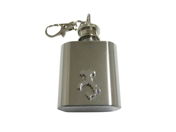 Italy Map Shape 1 Oz. Stainless Steel Key Chain Flask