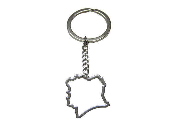 Ivory Coast Map Outline Keychain