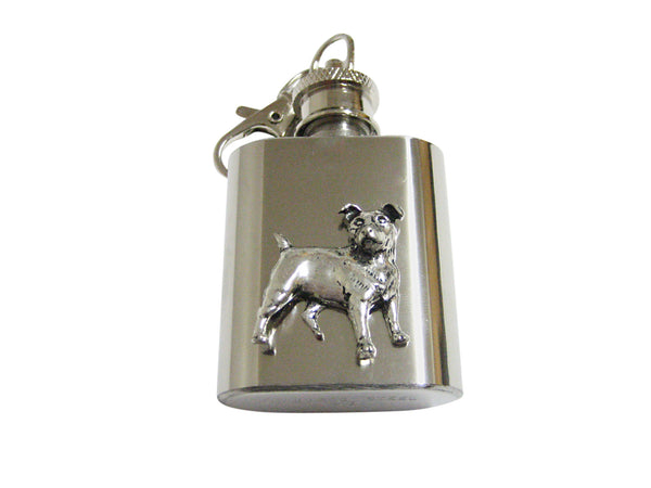 Jack Russel Dog 1 Oz. Stainless Steel Key Chain Flask