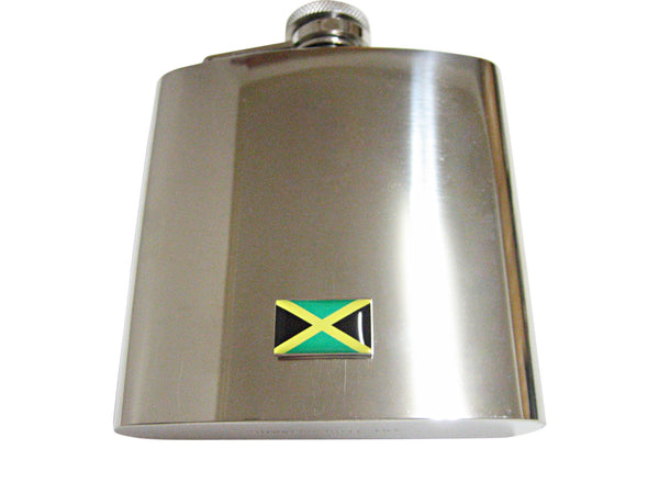 Jamaica Flag Pendant 6 Oz. Stainless Steel Flask