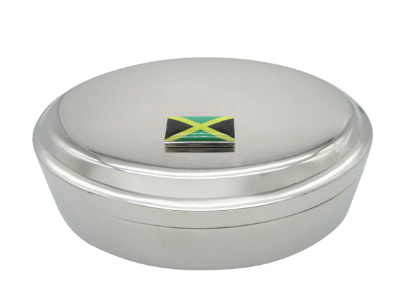 Jamaica Flag Pendant Oval Trinket Jewelry Box