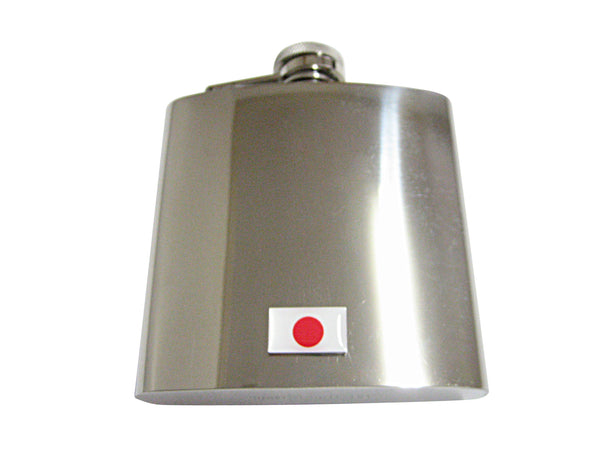 Japan Flag Pendant 6 Oz. Stainless Steel Flask