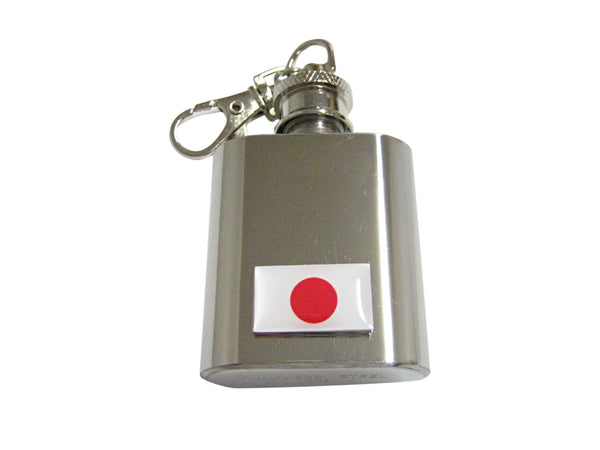 Japan Flag Pendant 1 Oz. Stainless Steel Key Chain Flask